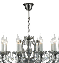 Load image into Gallery viewer, Maria Theresa Crystal Chandelier Grande 10 Light - Smoke Nickel & Clear Crystal