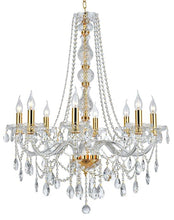 Load image into Gallery viewer, Bohemian Elegance 8 Light Crystal Chandelier- GOLD