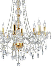 Load image into Gallery viewer, Bohemian Elegance 8 Light Crystal Chandelier- GOLD