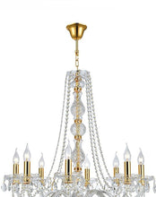 Load image into Gallery viewer, Bohemian Elegance 8 Light Crystal Chandelier- GOLD