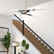 Load image into Gallery viewer, Adonis - 6 Light - Chandelier - Satin Brass & Matte Black - W:152cm