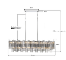 Load image into Gallery viewer, Odelle Collection - Bar Light - Smoke & Chrome - L:131cm