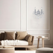 Load image into Gallery viewer, Double Maria Theresa Wall Light Sconce - Chrome Fixtures