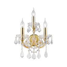 Load image into Gallery viewer, Triple Maria Theresa Wall Light Sconce - Gold Fixtures