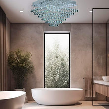 Load image into Gallery viewer, Square Cluster LED Flush Mount Crystal Chandelier - Width:60cm Height:40cm