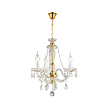 Load image into Gallery viewer, Bohemian Brilliance 3 Arm Crystal Chandelier - Gold