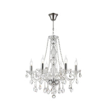 Load image into Gallery viewer, Bohemian Elegance 6 Arm Crystal Chandelier- CHROME