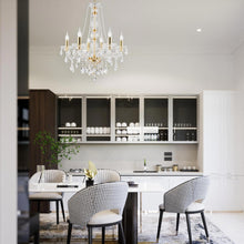 Load image into Gallery viewer, Bohemian Elegance 6 Arm Crystal Chandelier - GOLD