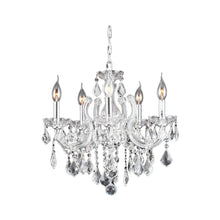 Load image into Gallery viewer, Maria Theresa 5 Light Crystal Chandelier - CHROME