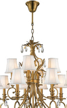 Load image into Gallery viewer, ARIA - Hampton 12 Arm Brass Chandelier
