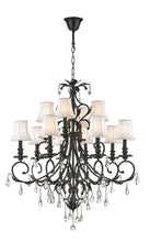 Load image into Gallery viewer, ARIA - Hampton 12 Arm Chandelier - Dark Bronze - Designer Chandelier