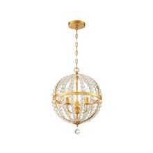 Load image into Gallery viewer, Josie Collection - Antique Gold & Clear Glass Pendant - gold-1
