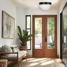 Load image into Gallery viewer, Rama Collection - Matte Black and Textured Gold Flush Mount - W:30cm - black