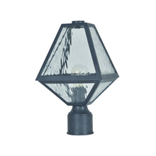 Load image into Gallery viewer, Tori Collection - Black Charcoal & Clear Water Glass Outdoor Lamp - black
