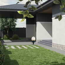 Load image into Gallery viewer, Rama Collection - Matte Black and Textured Gold Outdoor Lamp - black