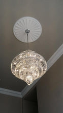 Load image into Gallery viewer, Modular 8 Tier Crystal Pendant Light - CHROME