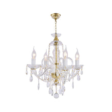 Load image into Gallery viewer, Bohemian Prague 4 Arm Crystal Chandelier - Brass Fixtures