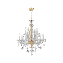 Load image into Gallery viewer, Bohemian Brilliance 12 Arm Crystal Chandelier- GOLD