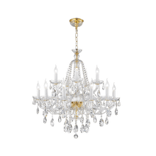 Load image into Gallery viewer, Bohemian Brilliance 15 Arm Crystal Chandelier- GOLD