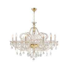 Load image into Gallery viewer, Bohemian Prague 10 Arm Crystal Chandelier - Brass Fixtures