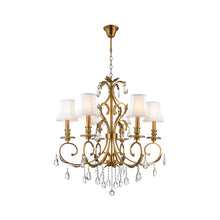 Load image into Gallery viewer, ARIA - Hampton 6 Arm Chandelier - Brass