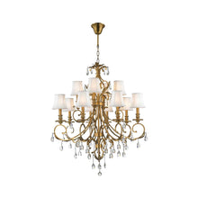 Load image into Gallery viewer, ARIA - Hampton 12 Arm Brass Chandelier