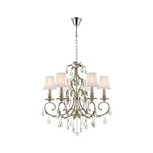 Load image into Gallery viewer, ARIA - Hampton 6 Arm Chandelier - Nickel Plated