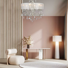 Load image into Gallery viewer, ARIA - Hampton 6 Arm Chandelier - Silver Plated - Orb Outer Shade