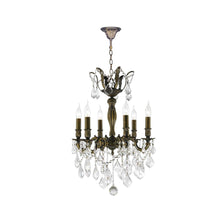 Load image into Gallery viewer, AMERICANA 6 Light Crystal Chandelier - Antique Bronze Style