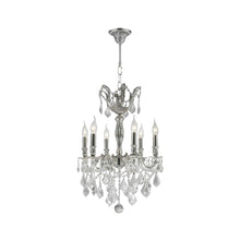 Load image into Gallery viewer, AMERICANA 6 Light Crystal Chandelier - Silver Plated