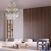 Load image into Gallery viewer, AMERICANA 15 Light Crystal Chandelier - Brass Finish