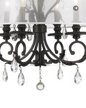 Load image into Gallery viewer, ARIA - Hampton 4 Arm Chandelier - Dark Bronze - Orb Outer Shade - Designer Chandelier