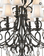 Load image into Gallery viewer, ARIA - Hampton 12 Arm Chandelier - Dark Bronze - Designer Chandelier
