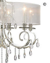 Load image into Gallery viewer, ARIA - Hampton 6 Arm Chandelier - Silver Plated - Orb Outer Shade - Designer Chandelier
