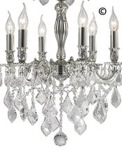 Load image into Gallery viewer, AMERICANA 6 Light Crystal Chandelier - Silver Plated - Designer Chandelier
