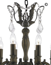 Load image into Gallery viewer, AMERICANA 12 Light Crystal Chandelier - Antique Bronze Style - Designer Chandelier