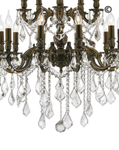 Load image into Gallery viewer, AMERICANA 15 Light Crystal Chandelier - Antique Bronze Style - Designer Chandelier