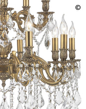 Load image into Gallery viewer, AMERICANA 15 Light Crystal Chandelier - Brass Finish - Designer Chandelier