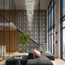 Load image into Gallery viewer, Modena Entrance Crystal Pendant Light - Large 6 Tier Square - W:40 H:220cm