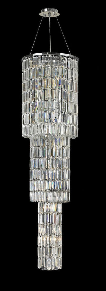 Triandra 7 Light 110V Pendant in White with Clear Heritage Crystals main image 0