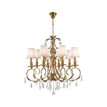 Load image into Gallery viewer, ARIA - Hampton 8 Arm Chandelier - Brass