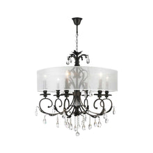 Load image into Gallery viewer, ARIA - Hampton 6 Arm Chandelier - Dark Bronze - Orb Outer Shade
