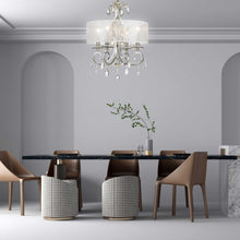 Load image into Gallery viewer, ARIA - Hampton 4 Arm Chandelier - Silver Plated - Orb Outer Shade