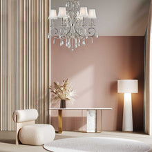 Load image into Gallery viewer, ARIA - Hampton 6 Arm Chandelier - Silver Plated