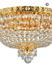 Load image into Gallery viewer, NewYork Empress - Flush Mount Basket Chandelier - Gold - W:40cm - Designer Chandelier