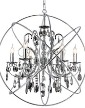 Load image into Gallery viewer, NewYork Princess ORB Outer - 6 Arm Chandelier - SMOKE - W:62