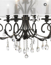Load image into Gallery viewer, ARIA - Hampton 6 Arm Chandelier - Dark Bronze - Orb Outer Shade - Designer Chandelier