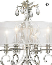 Load image into Gallery viewer, ARIA - Hampton 4 Arm Chandelier - Silver Plated - Orb Outer Shade - Designer Chandelier