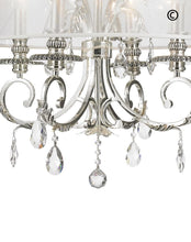 Load image into Gallery viewer, ARIA - Hampton 4 Arm Chandelier - Silver Plated - Orb Outer Shade - Designer Chandelier