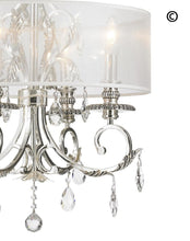 Load image into Gallery viewer, ARIA - Hampton 4 Arm Chandelier - Silver Plated - Orb Outer Shade - Designer Chandelier